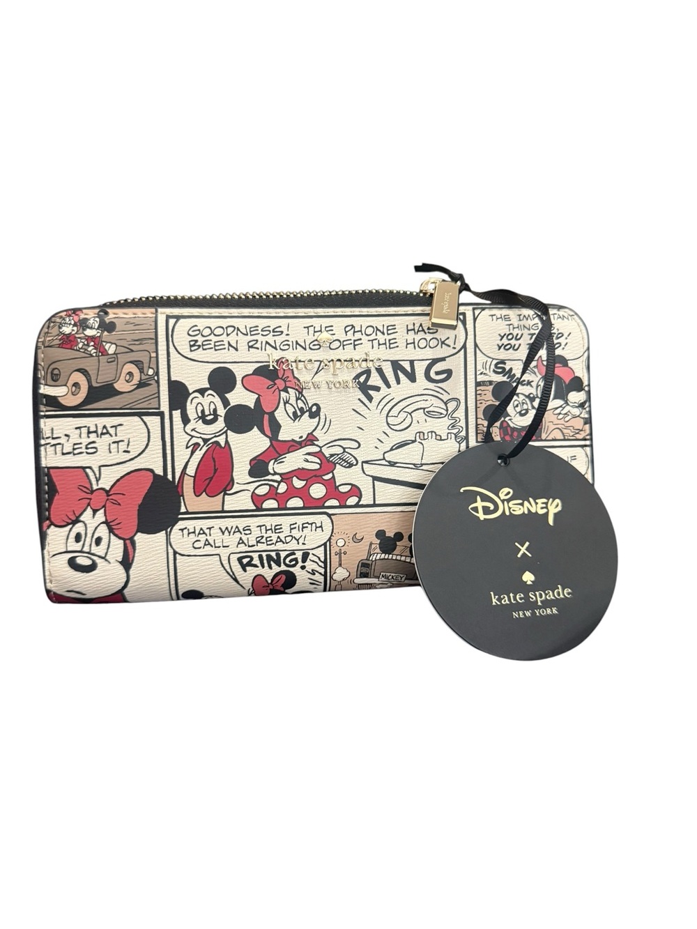 kate spade Disney x Kate Spade Minnie Comic Zip Wallet - Beige/Red/Black - Picture 2 of 7